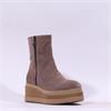 Marco Moreo Stockholm SideZip Wedge Boot - Dark Taupe Suede